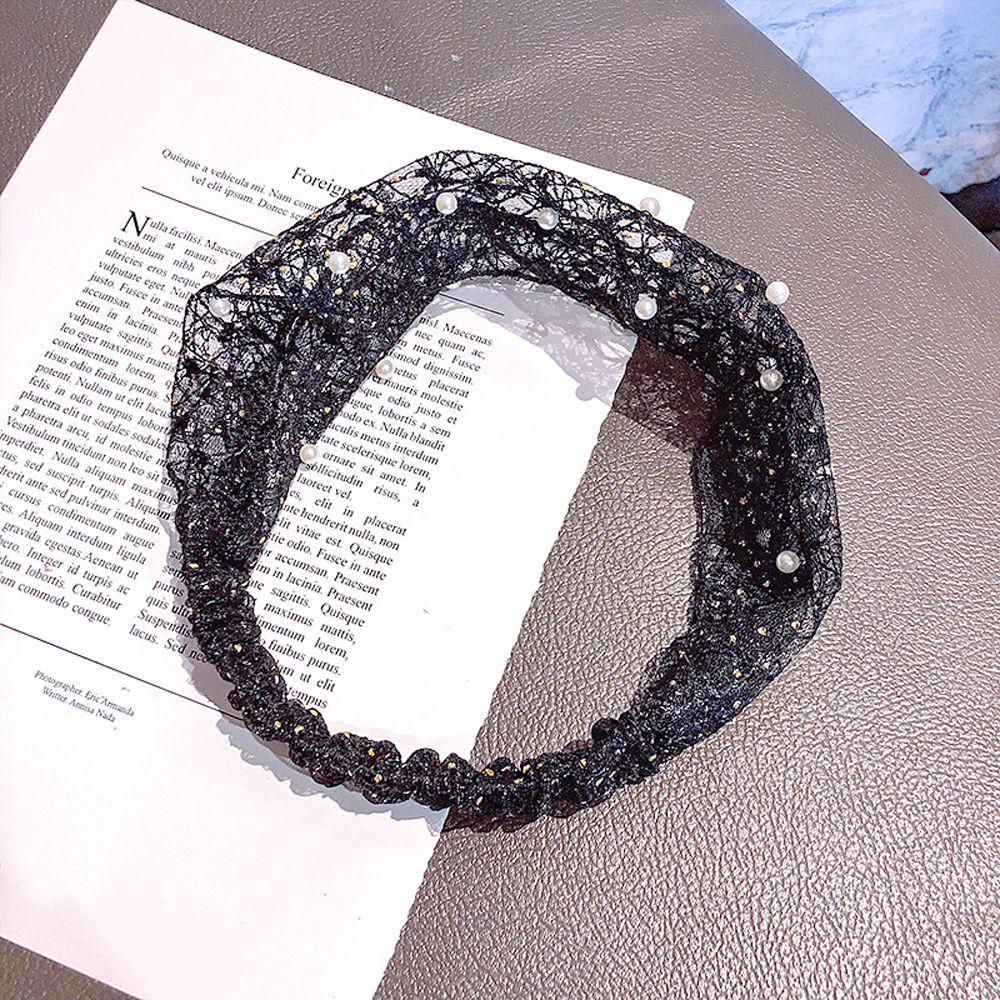 

Аксессуары для волос Девочки Кружевной головной убор Жемчуг Корейский стиль Повязки для волос Женские Повязки на голову Тюрбан Повязка на голову чёрный