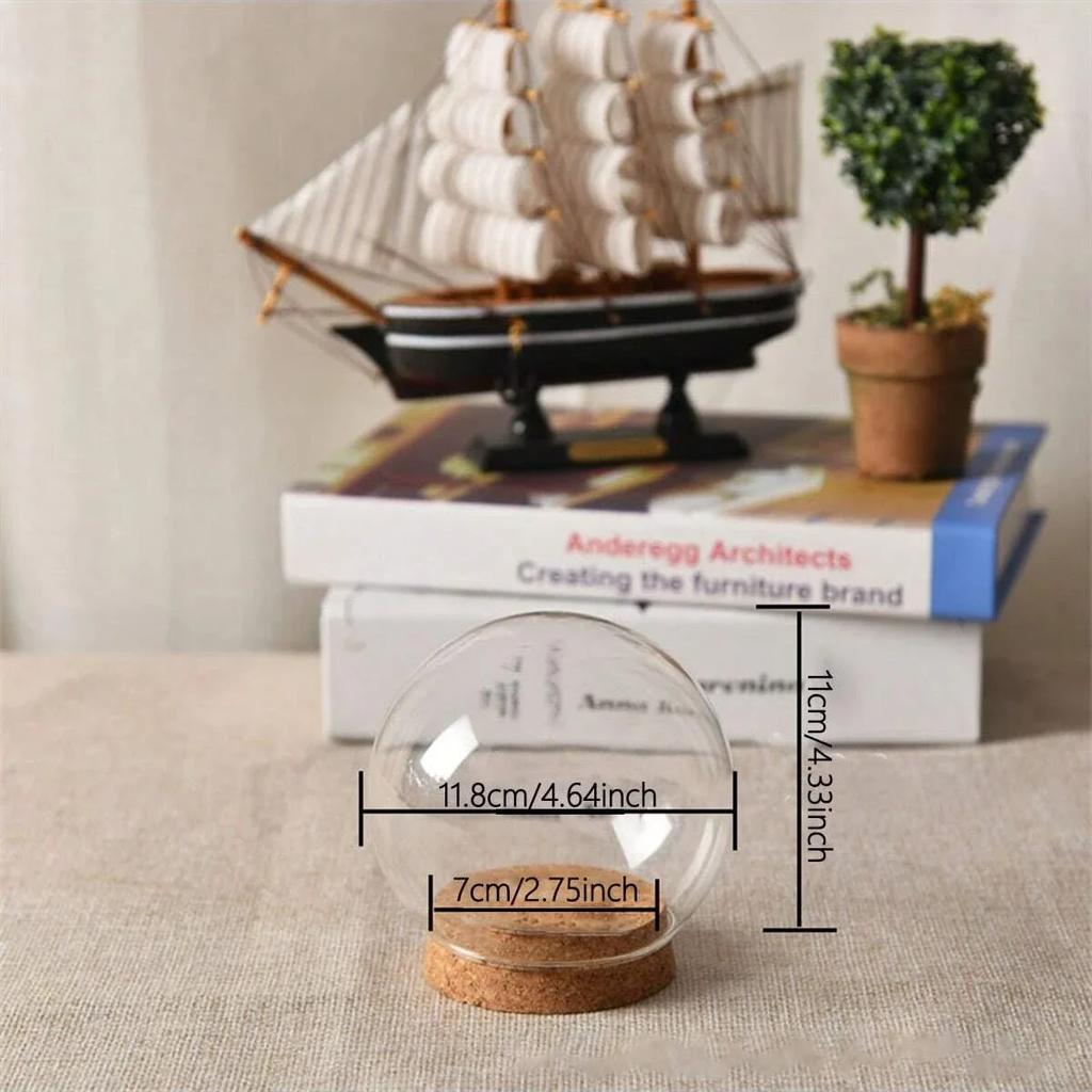 1pc-Log Base Glass Dome Vase Home Decoration Creative Transparent Cover DIY Friend Favor Gift Wedding Prop