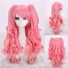 Lolita Cos Wig Set 3-Piece Colorful Gradient Twin Tails Curly With Claw Clips Anime Role Play