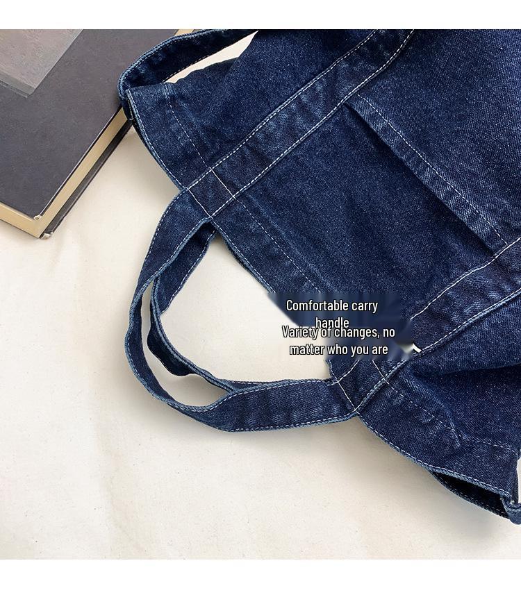 2026 Women's Versatile Denim Tote - Large Capacity, Artistic Crossbody & Shoulder Bag for Fashionable Commutes & Shopping