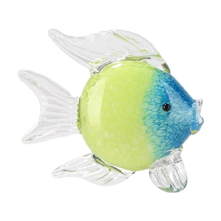 

Thick Glass Kiss Fish Ornament Measuring Long Elegant Ocean Arts for Home and Office