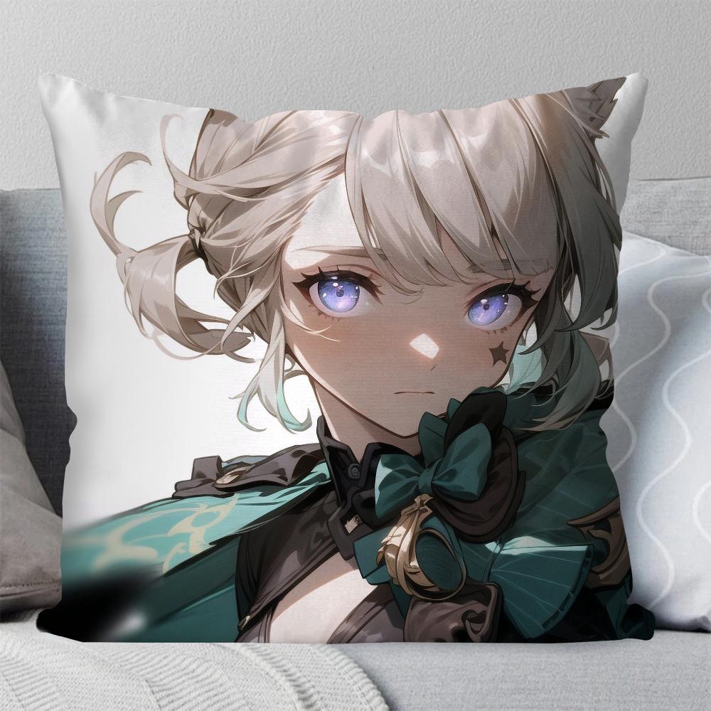 Lynette Anime Game Genshin Impact Pillow Case Square Pillow Bedroom Sofa Leisure Comfort Car Living Room Home Decoration 40X40