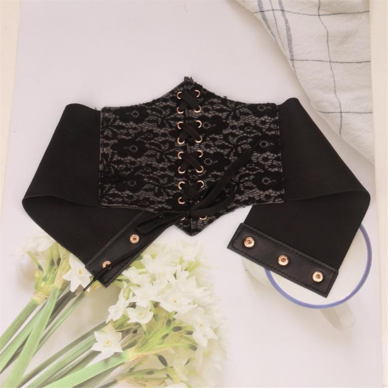 Western Styles Black Corset Leather Belt Women Gothicism Styles Waistband for Women Fashion Accessory
