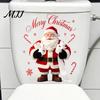 Creative Party Supplies Funny Santa Hug Paper Toilet Sticker, Peel And Stick Christmas Durable PVC Sticker Bathroom Decal, Humorous Holiday Decor