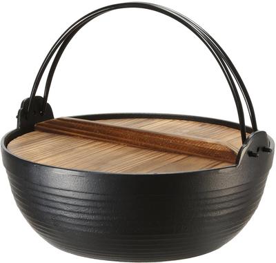 Ikenaga Iron Works Irori Nabe Nanbu Iron Iron Pot Fire Compatible 18cm Inakanabe Kappo Round Pot Made In Japan IH/Gas