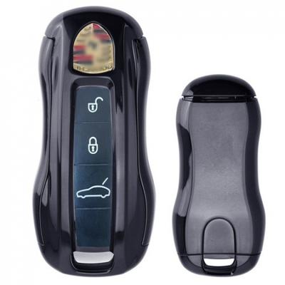 Black TPU Key Fob Cover W/ Button Cover Panel For 2017-up Porsche Panamera G2