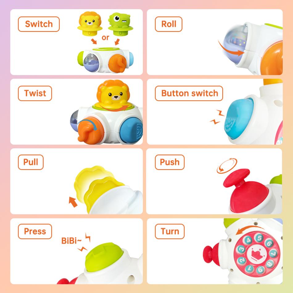 Montessori Baby Busy Ball Multi-Functional Busy Grasping Ball Soothing Finger Action Fine Training Toy Educational Toy Kids Gift