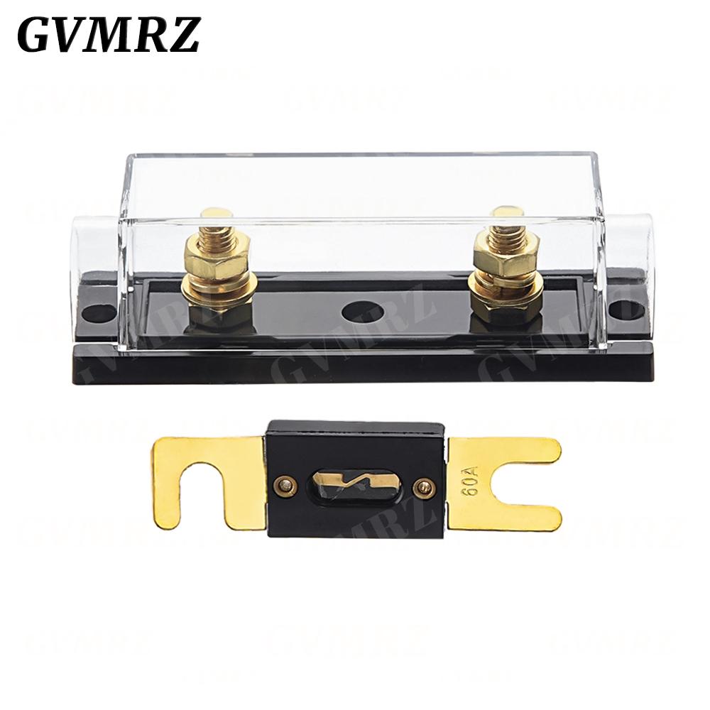 1set ANL-H ANL-B Transparent Car Fuse Box ANL Fuse Holder Distribution In Line 0 4 8 GA Positive With ANL Fuse Fusible 100A 200A