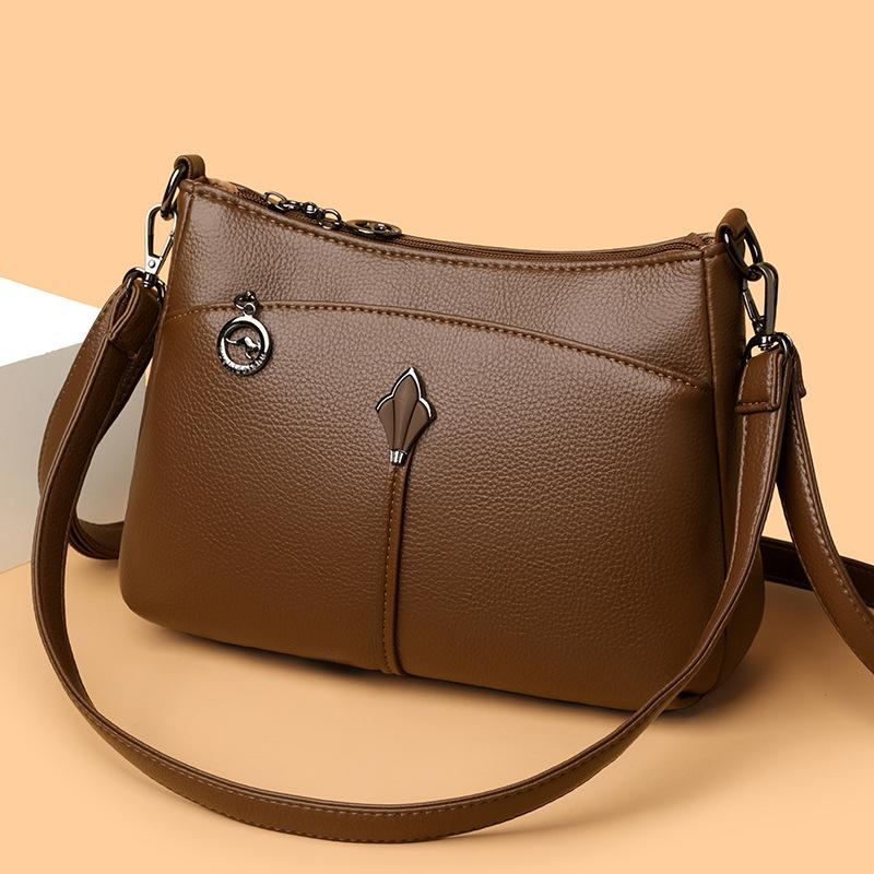 Single Shoulder Bag, Simple Crossbody Bag, Multi-compartment Commuter Mom Bag