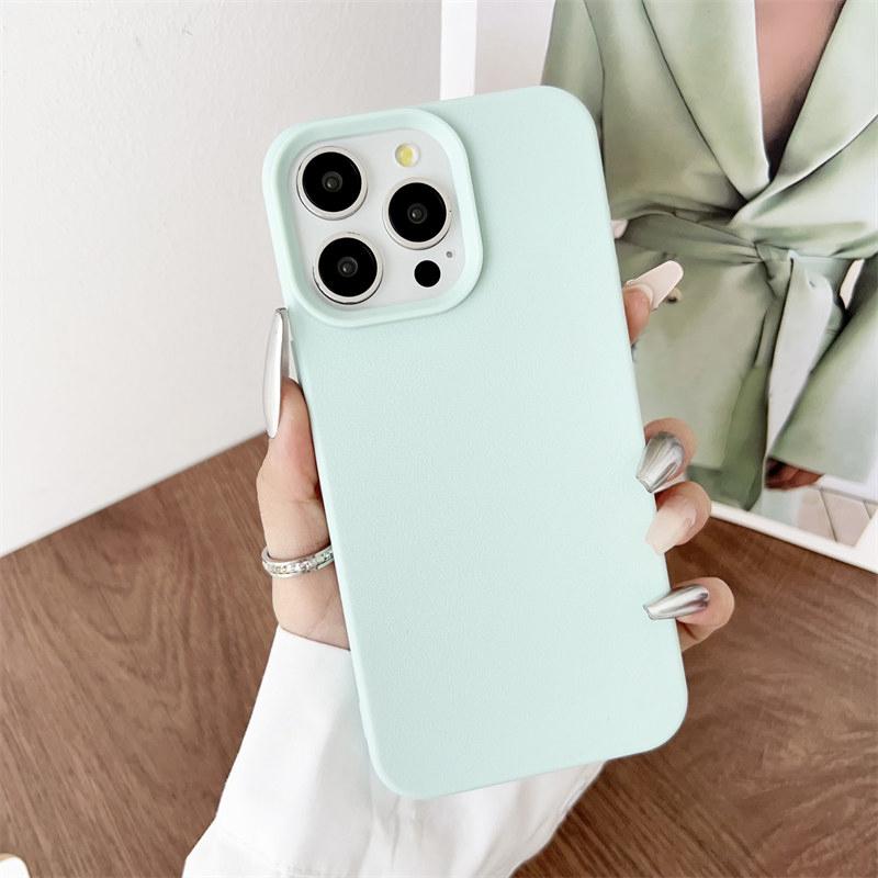 Candy Color Fake Leather Case for iPhone 16 Pro Max 15 14 13 12 Pro 11 XS Max XR All Inclusive Drop Resistant Cover