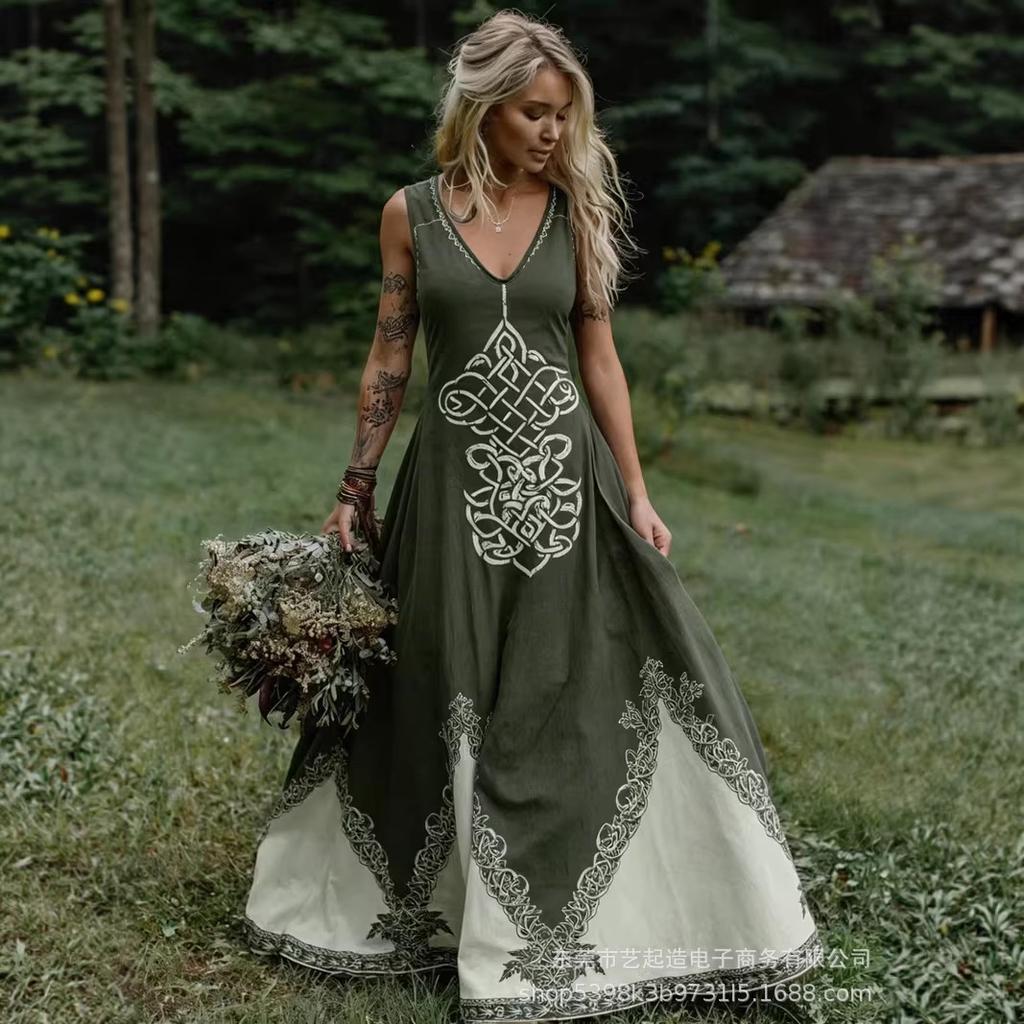 2025 Damen Sommer V-Ausschnitt Lässiges Westenkleid - Unifarbene, Kreatives Design