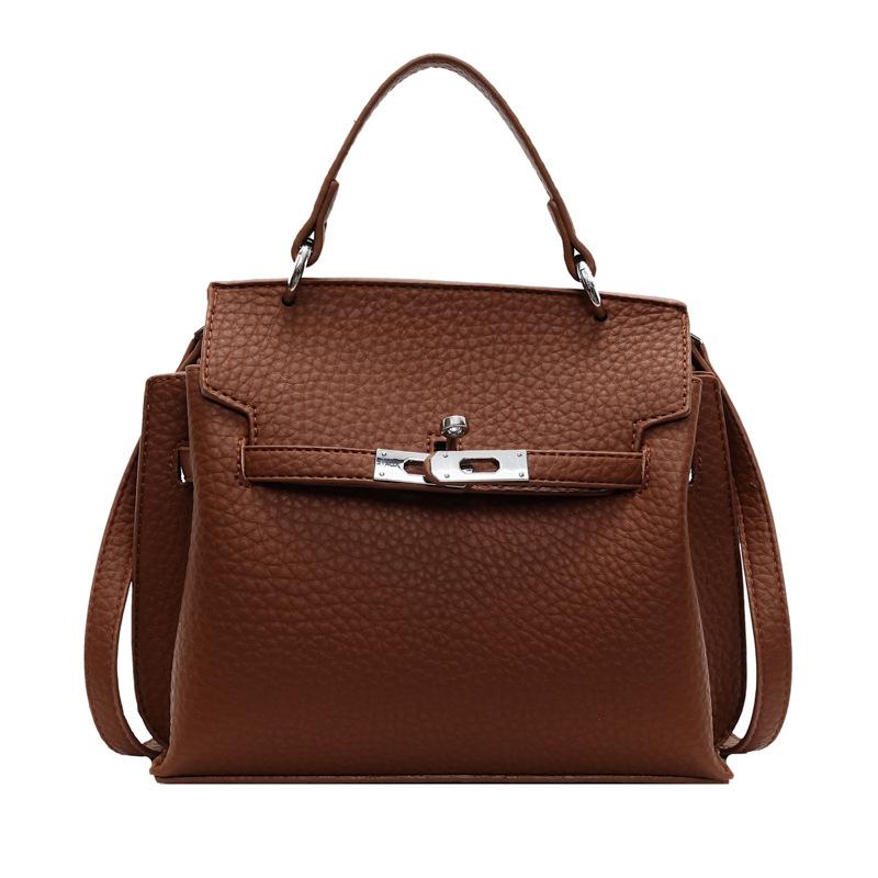 

2025 новая модная и простая дорожная портативная платиновая сумка женская темпераментная универсальная текстура с рисунком личи сумка-мессенджер