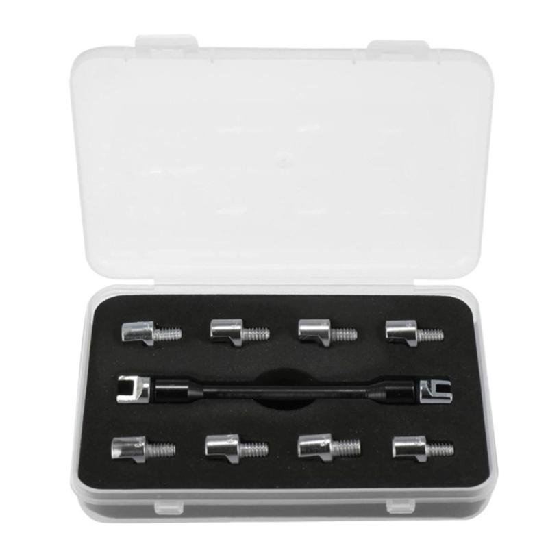 Professional Motorcycle Spoke Wrench Set for Adjusting Spokes from 5.0mm to 6.8mm Metal Construction with Storage Case