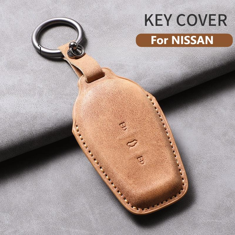 Leather Car Remote Key Case For Nissan N7 N7 Pro N7Max Car Key Case Shell Key Protector Durable Keychain Case Accessories