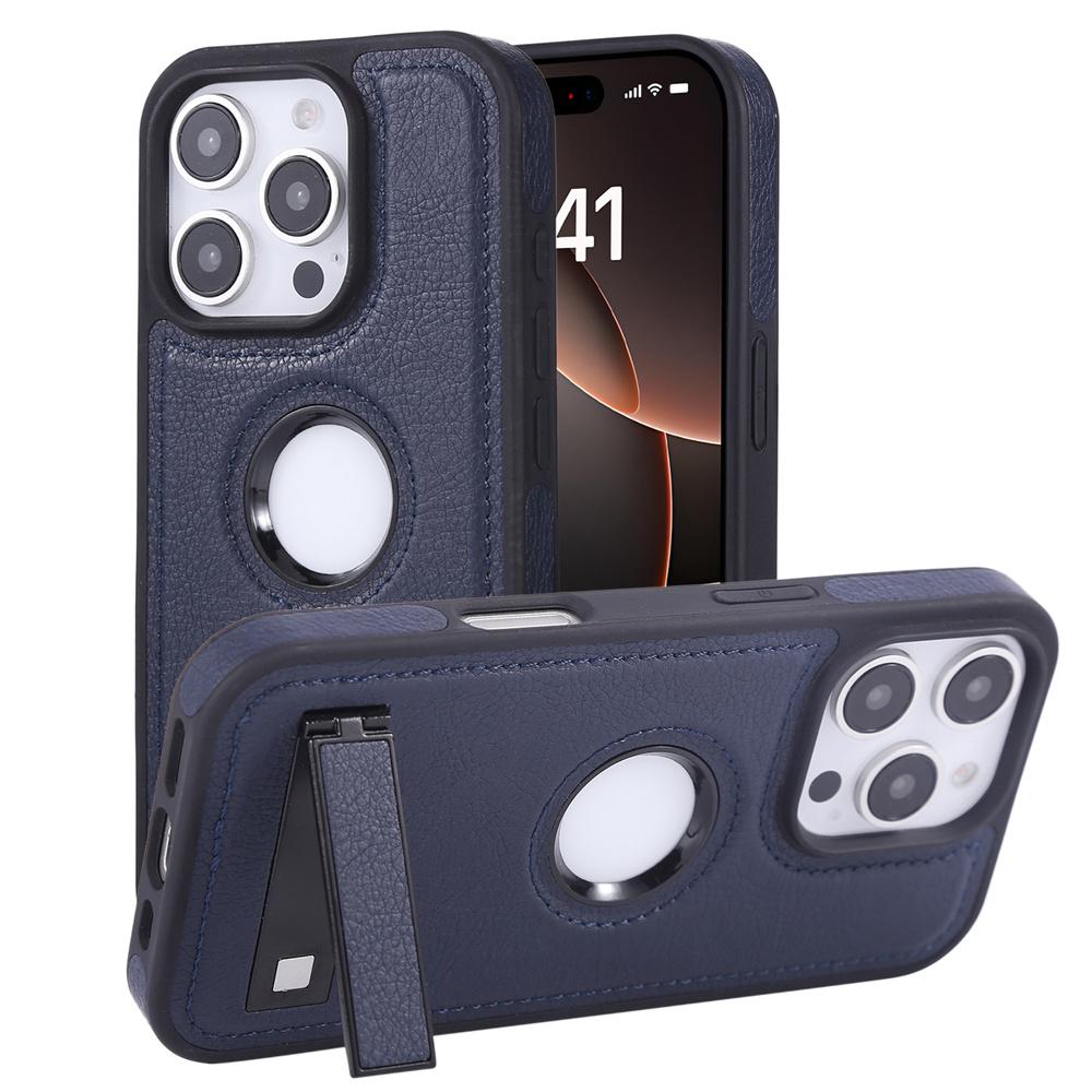 Neviditelný skládací stojánek Telefon Logo Díra Kožené Pouzdro pro IPhone 17 Air 16 15 14 Plus 13 12 11 Pro Max Ultra Tenký PU Kožený Kryt