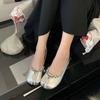 2025 early autumn new luxury rhinestone temperament sub-toe soft sole inner height-increasing single shoes