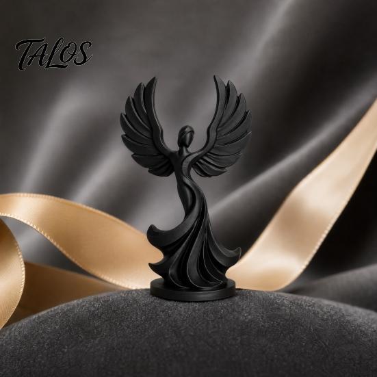Small Angel Statue 3D Printed Dancing Figurine, Modern Winged Women Statue, Collectible Decorative Sculpture for Living Room, Bedroom, Bookshelf