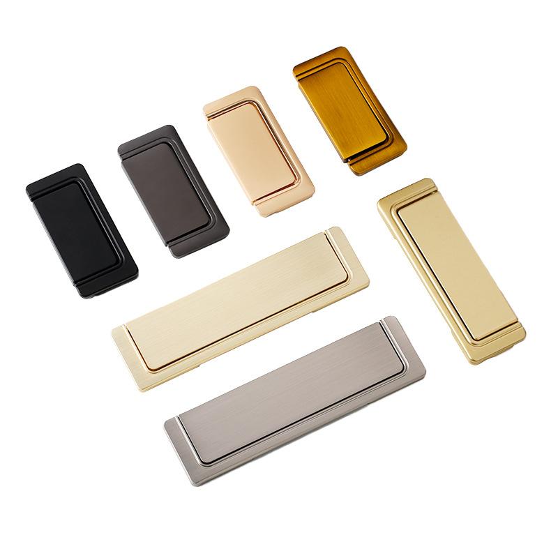 1pcs Modern Hidden Furniture Handles Black Gold Drawer Door Pull Handles for Cabinets and Drawers Beside  Knobs Cupboard Knob
