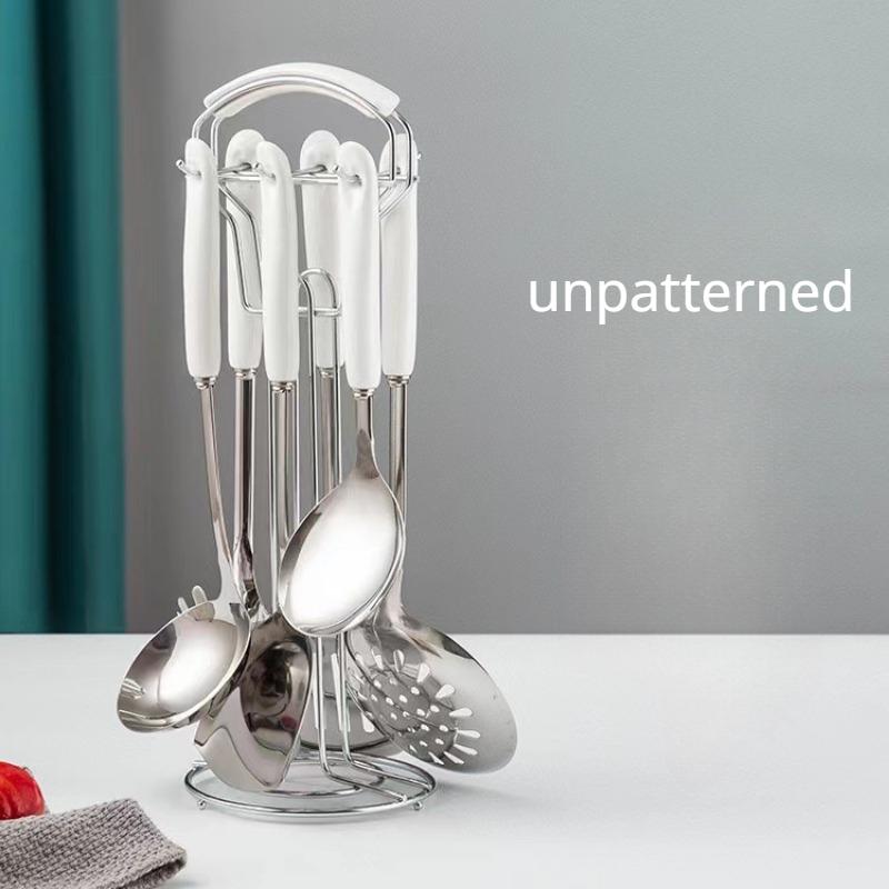 

Скандинавский светлый роскошный набор кухонных принадлежностей Кухонная лопатка Ложка Набор из семи предметов Керамическая ручка Лопатка из нержавеющей стали Суповая ложка Кухонные принадлежности B серый