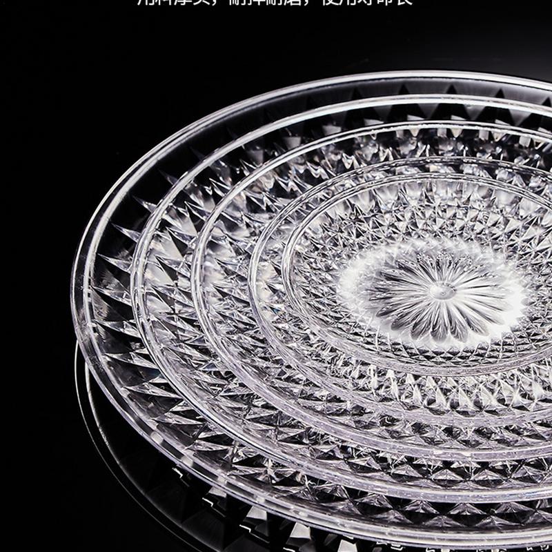 Round Fruit Trays Snack Serving Acrylic Platters Snack Serving Fruit Plate Round Versatile Food Tray For Home & Kitchen 15cm