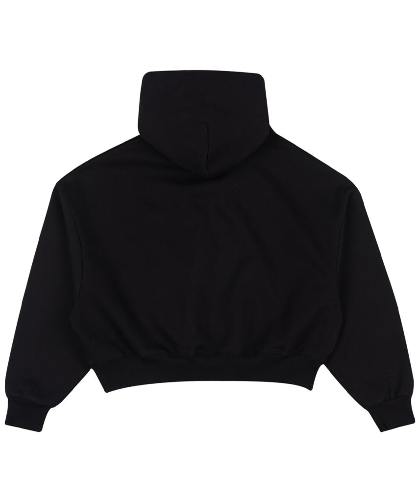 Seven Flower Crop Hoodie Black