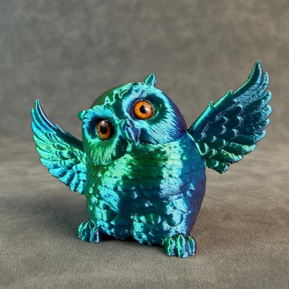 Cute Mini Owl Ornament Plastic Desktop Decorations Car Home Bonsai Decorations 3D Printing Creative and Novel Gifts