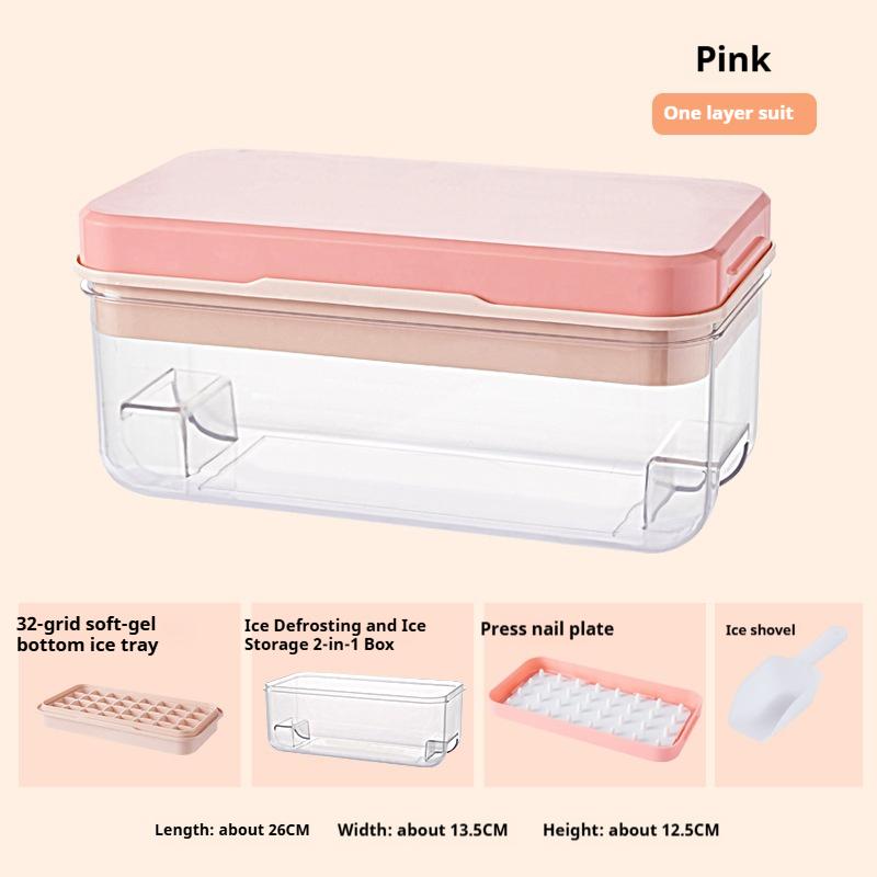 

Ice Cube Tray with Lid and Bin Ice Trays for Freezer Ice Cube Trays for Freezer with 2 trays Container Lid&Ice Scoop BPA Free