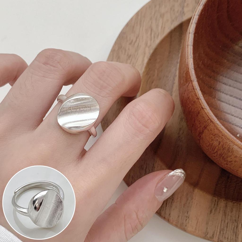 Korean Geometric Grid Ring: Women's Retro Argyle Open Finger Hip Hop Ring