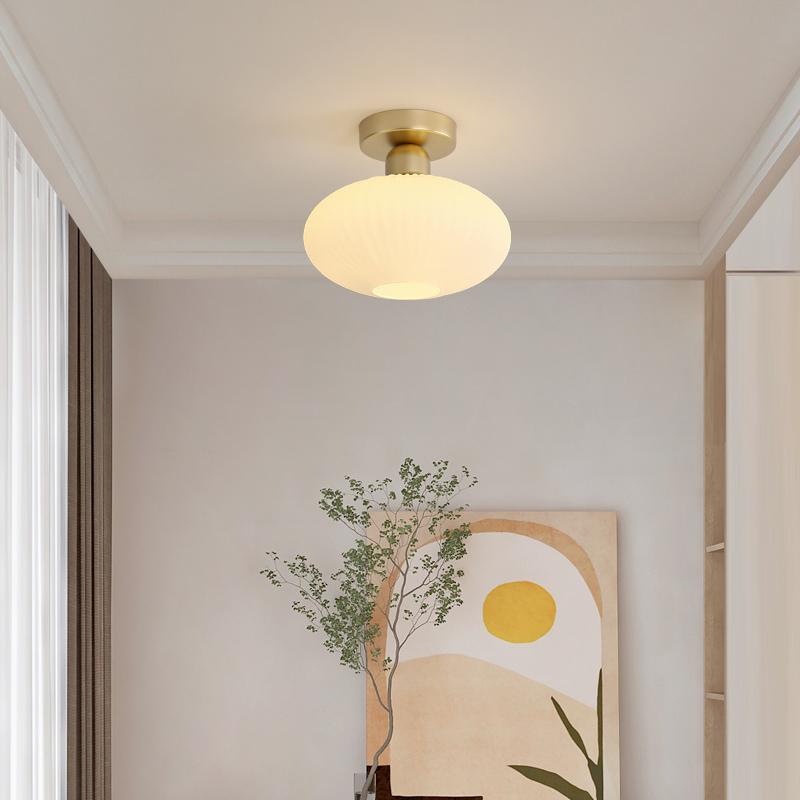 Lumină de tavan nordică lampă de sticlă balcon casă dressing lumină lux american simplu coridor intrare hol lumină de culoar