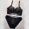 Women’s Bra Set Lace Embroidery Push Up Deep V 3/4 Cup Bras Sexy Underpants Everyday Intimates Spring Summer Underwear Sets