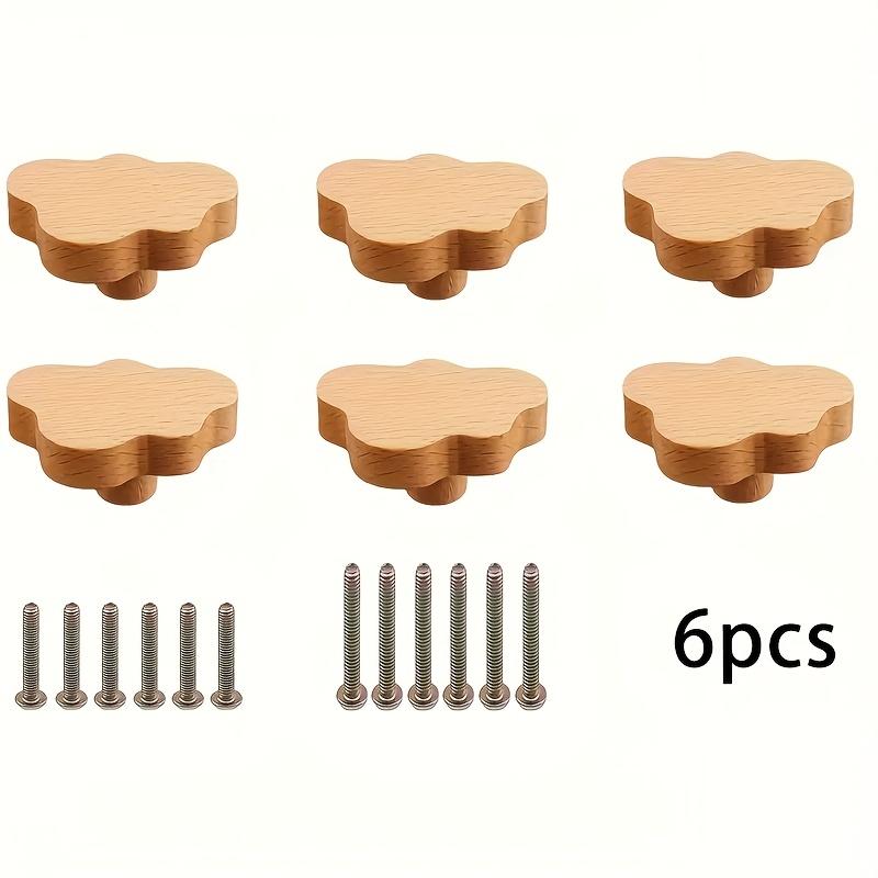 12pcs Wooden Cloud Handles - Simple Design for Cabinets, Furniture & Drawers, Including Two Sizes of Screws