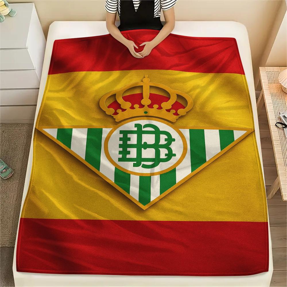 1Pc Real Betis Print Flannel Blanket, High quality Comfortable for All Seasons, Home Decor, Warmth and Comfort, Perfect for Christmas GiftS