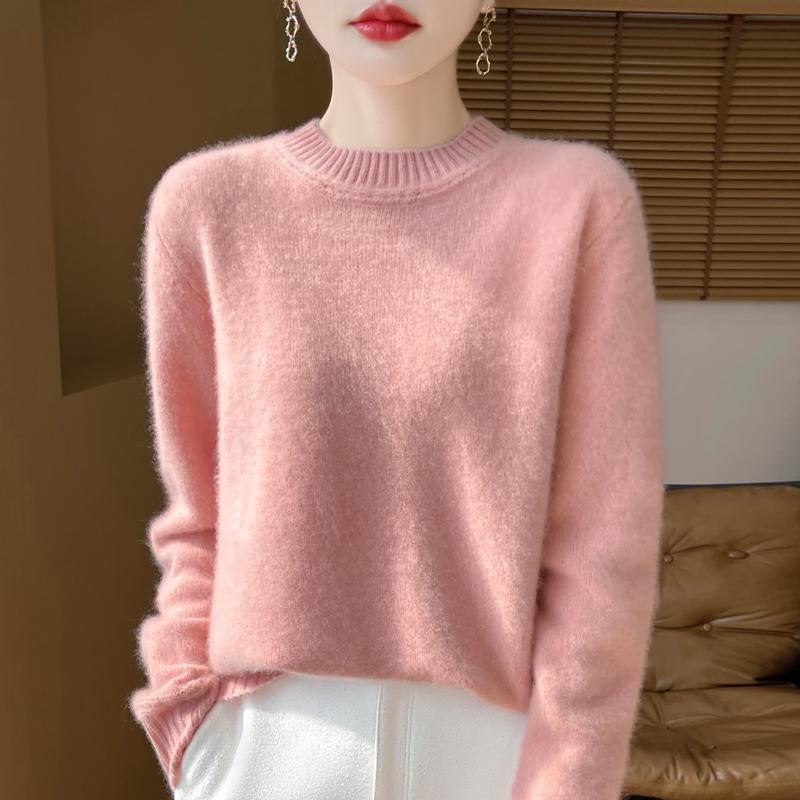 Women Sweater 100% Wool TIDENOVEL O-neck Knit Pullover Thick Winter Jumpers Female Knit Tops