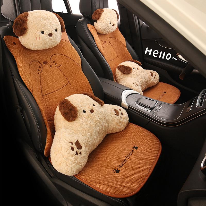 Cartoon Cute Girl Shy Cat Car Seat Cushion for All Seasons, Fits Volkswagen Golf, Bora, Sagitar, Tharu.