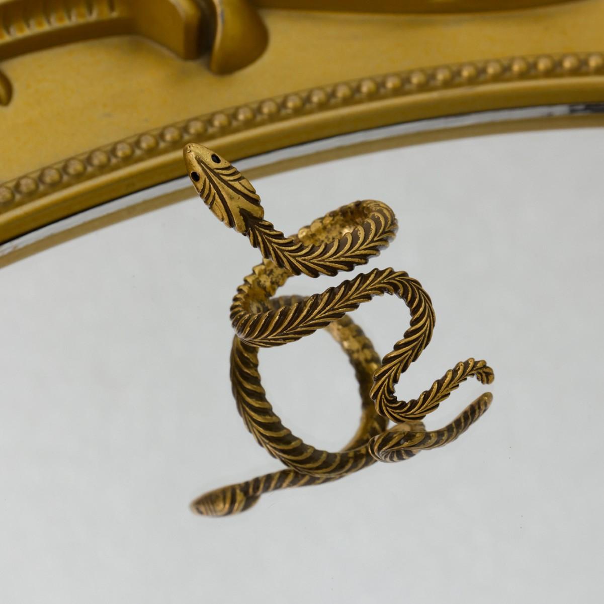 Vintage Hot Snake Shaped Open Ring With Fashionable Niche Design High-end Feel