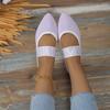 Modische Ballerinas Damen Frühling Herbst Lässig Strick Slip-on Niedrige Absätze Spitzschuhe für Frauen Freizeitschuhe Frau Übergröße