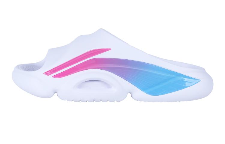 Li Ning Speed 8 EVA Нескользящие Шлепанцы Мужские Бело-Розово-Голубые Сахарная Вата ПЭ Версия ABTS009-1 39.5