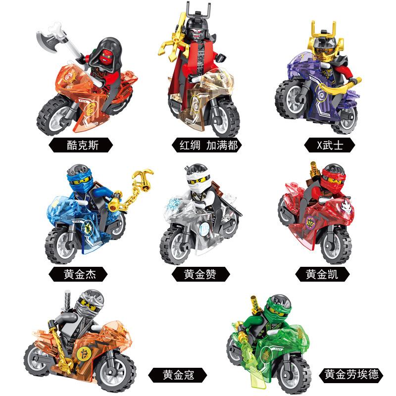 Temple Motorcycle Building Blocks Toy for Kids, Includes Lloyd Kai Minifigures and Weapons, Creative Gift for Boys