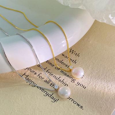 Zircon Pearl Necklace, Light Luxury, High-end, Niche Autumn and Winter Style, Sweater Chain, Collarbone Chain, Neck Decoration
