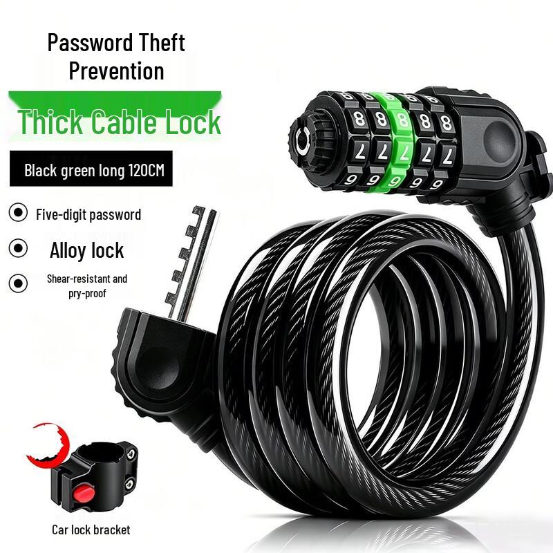 Lishi Bicycle Cable Lock with Bracket