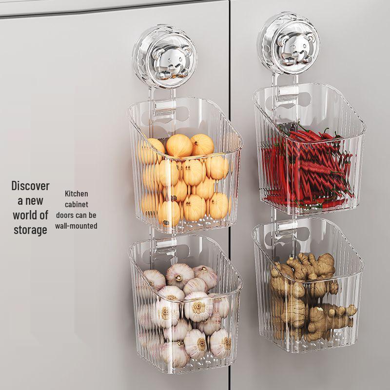 Punch-Free Wall-Mounted Garlic & Onion Storage Basket