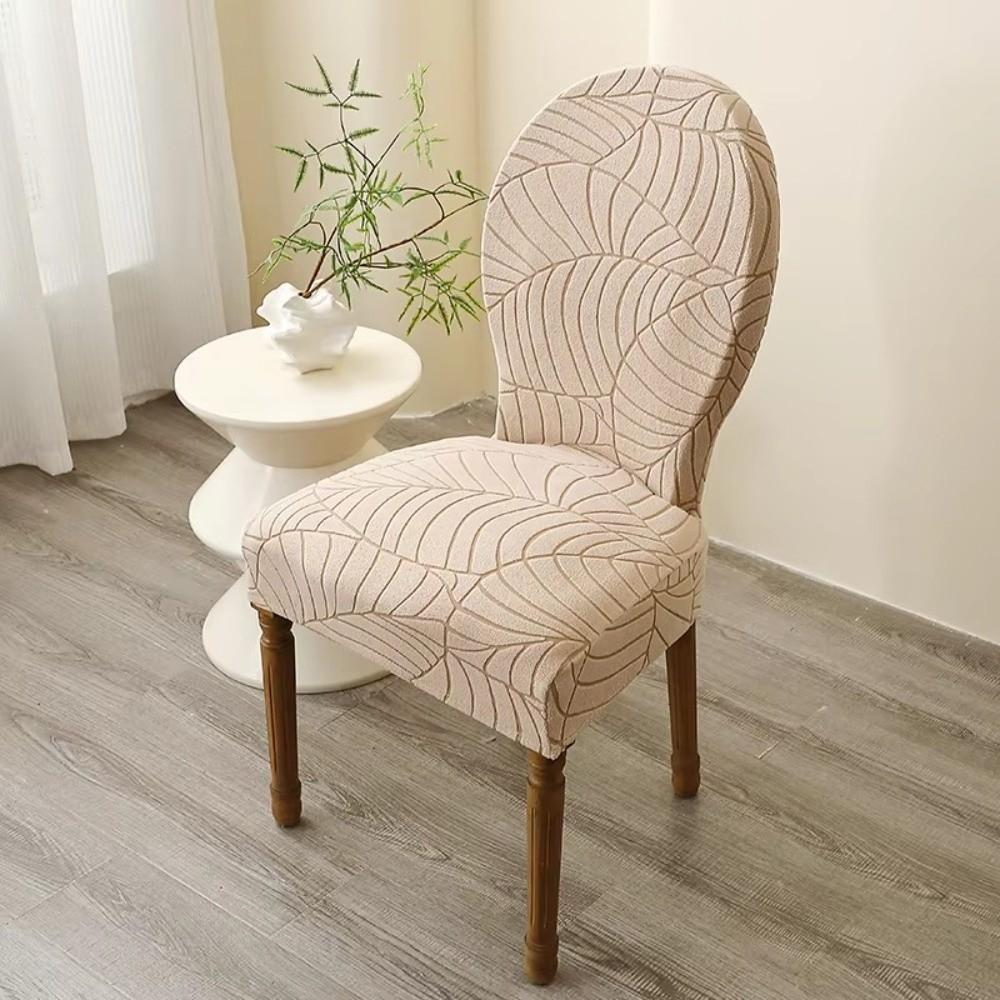 1PCS Jacquard Chair Cover Nordic Elastic Dining Room Chair Slipcover Round Back Furniture Protector for Kitchen Home Wedding