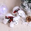 Christmas Cute Flocking White Bear Christmas Tree Ornaments Xmas Hanging Tree Pendants Toy Decoration Gift For Girl Boy Kid