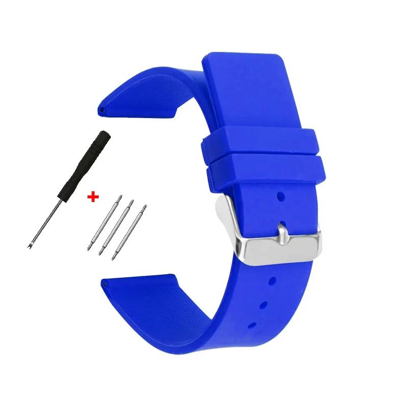 Silicone Watch Straps 20mm 14/16/18mm 22mm 24mm for Smart Watches Bracelet Soft Rubber Watchband for Men Women Watch Accessories