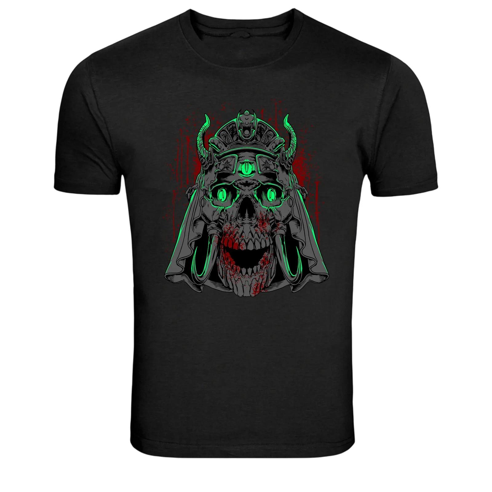 Samurai Skull Mask Warrior Horror Graphic T-Shirt XXXXL
