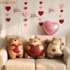 3Pcs Foil Balloons Engagement Anniversary Props Heart Shaped Bear Balloons Cartoon Standing Bear Valentine'S Day Decoration