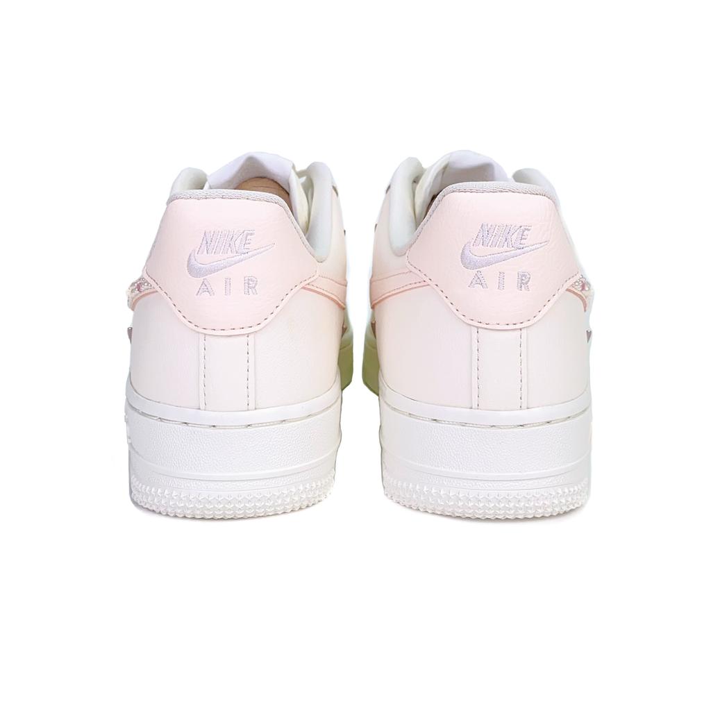 Nike Air Force 1 Rose Gold Four Hooks Slip Resistant Abrasion Resistant Low Top Skateboard Shoes Women's White Pink FV8110-181(Team935-)