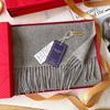 Gray gray men's 100 pure cashmere scarf high-end winter men's scarf men's middle-aged father gift