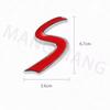 Car 3D Letters Metal S Front Grille Badge Emblem Decals For C-ooper R50 R52 R55 R56 R60 F54 F55 Countryman Auto Accessories