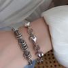 Exquisite Retro Heart Tassel Bracelet: Sterling Silver, High-End Luxury Jewelry for Women